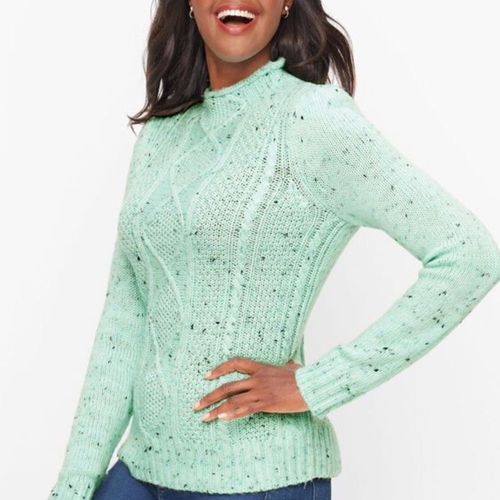 Talbots Cable Knit Tweed Sweater! - Picture 3 of 12